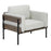 LumiSource Kari Chair, Black Metal/Brown Wood/White PU - CHR-KARIPU2BKBNW