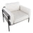 LumiSource Kari Chair, Black Metal/Grey Wood/White PU
