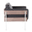 LumiSource Kari Chair, White Metal/Grey Wood/Black PU
