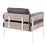 LumiSource Kari Chair, White Metal/Grey Wood/Black PU