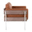 LumiSource Kari Chair, White Metal/Grey Wood/Camel PU