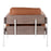 LumiSource Kari Chair, White Metal/Grey Wood/Camel PU