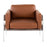 LumiSource Kari Chair, White Metal/Grey Wood/Camel PU