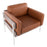 LumiSource Kari Chair, White Metal/Grey Wood/Camel PU