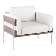 LumiSource Kari Chair, White Metal/Grey Wood- CHR-KARIPU2WGYW