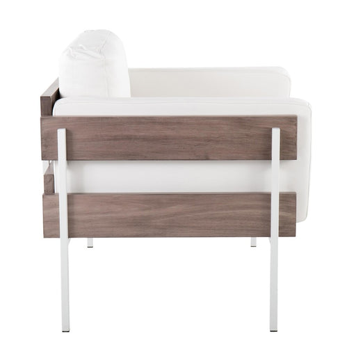 LumiSource Kari Chair, White Metal/Grey Wood- CHR-KARIPU2WGYW