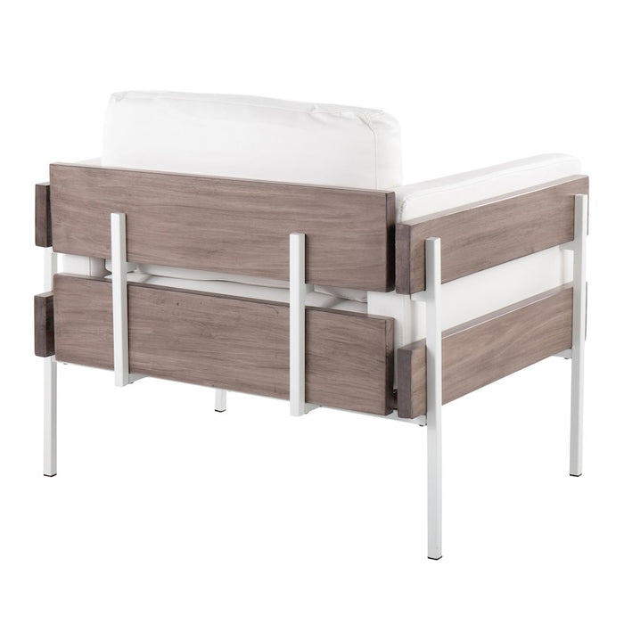 LumiSource Kari Chair, White Metal/Grey Wood- CHR-KARIPU2WGYW