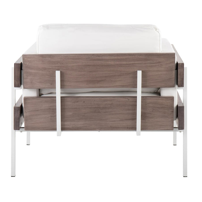 LumiSource Kari Chair, White Metal/Grey Wood- CHR-KARIPU2WGYW