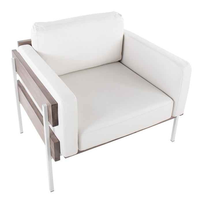 LumiSource Kari Chair, White Metal/Grey Wood- CHR-KARIPU2WGYW