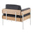 LumiSource Kari Chair, White/Natural Wood/Black PU