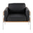 LumiSource Kari Chair, White/Natural Wood/Black PU