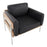 LumiSource Kari Chair, White/Natural Wood/Black PU
