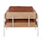 LumiSource Kari Chair, White/Natural Wood/Camel PU