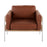LumiSource Kari Chair, White/Natural Wood/Camel PU