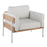 LumiSource Kari Chair, White Metal/Natural Wood - CHR-KARIPU2WNAW