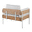 LumiSource Kari Chair, White Metal/Natural Wood