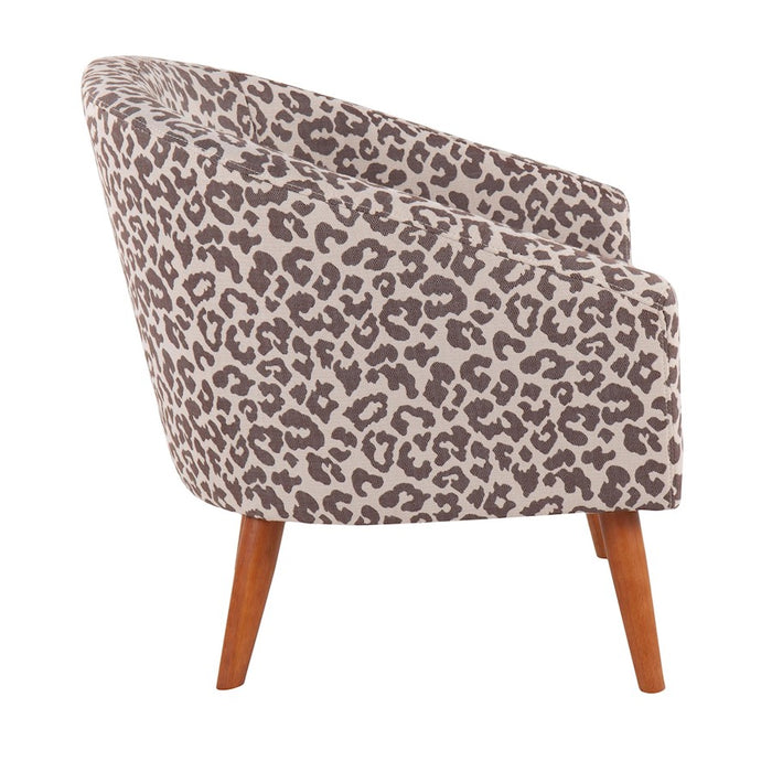 LumiSource Canary Leopard Tub Chair, Brown Wood