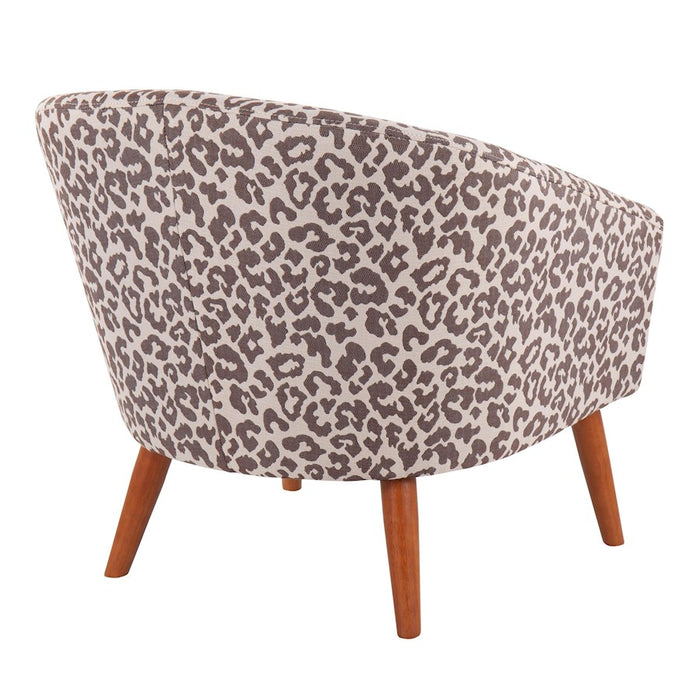 LumiSource Canary Leopard Tub Chair, Brown Wood