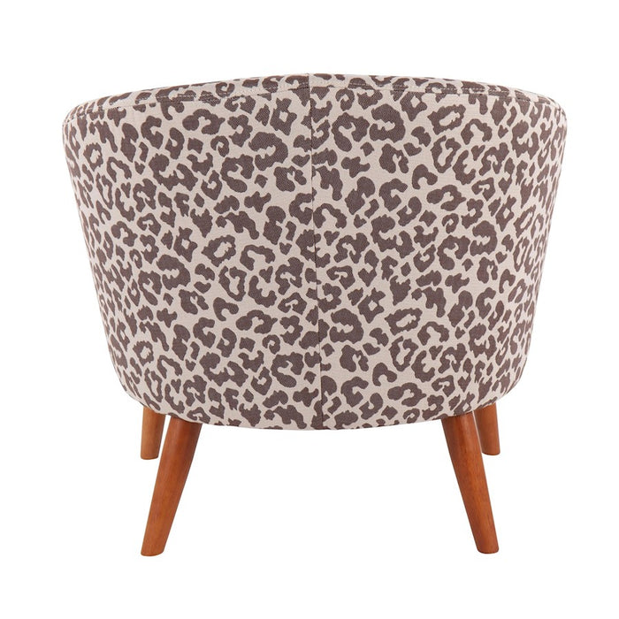 LumiSource Canary Leopard Tub Chair, Brown Wood
