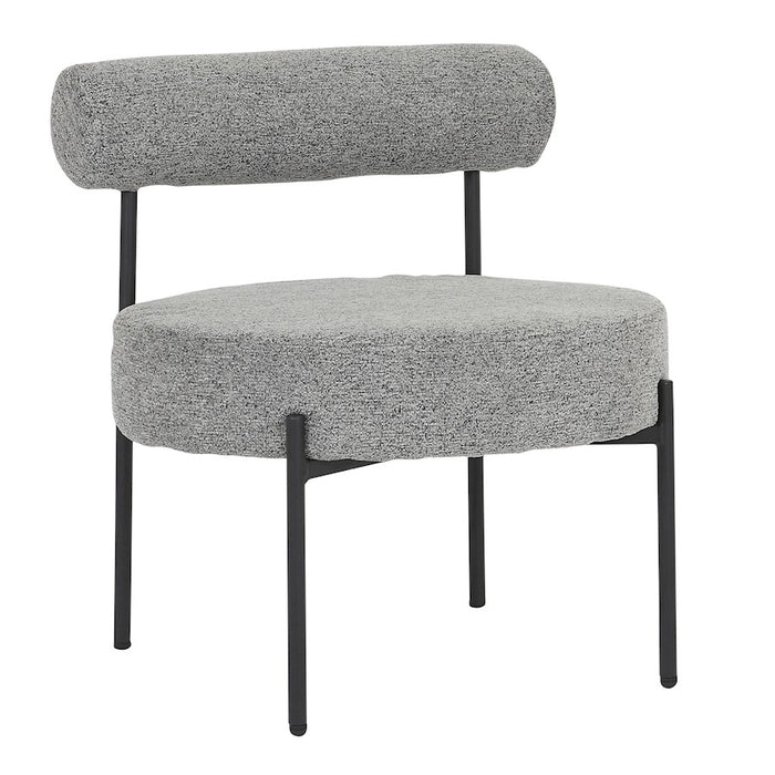 LumiSource Rhonda Accent Chair, Black Steel/Noise Grey Fabric - CHR-RHONDABKNGY