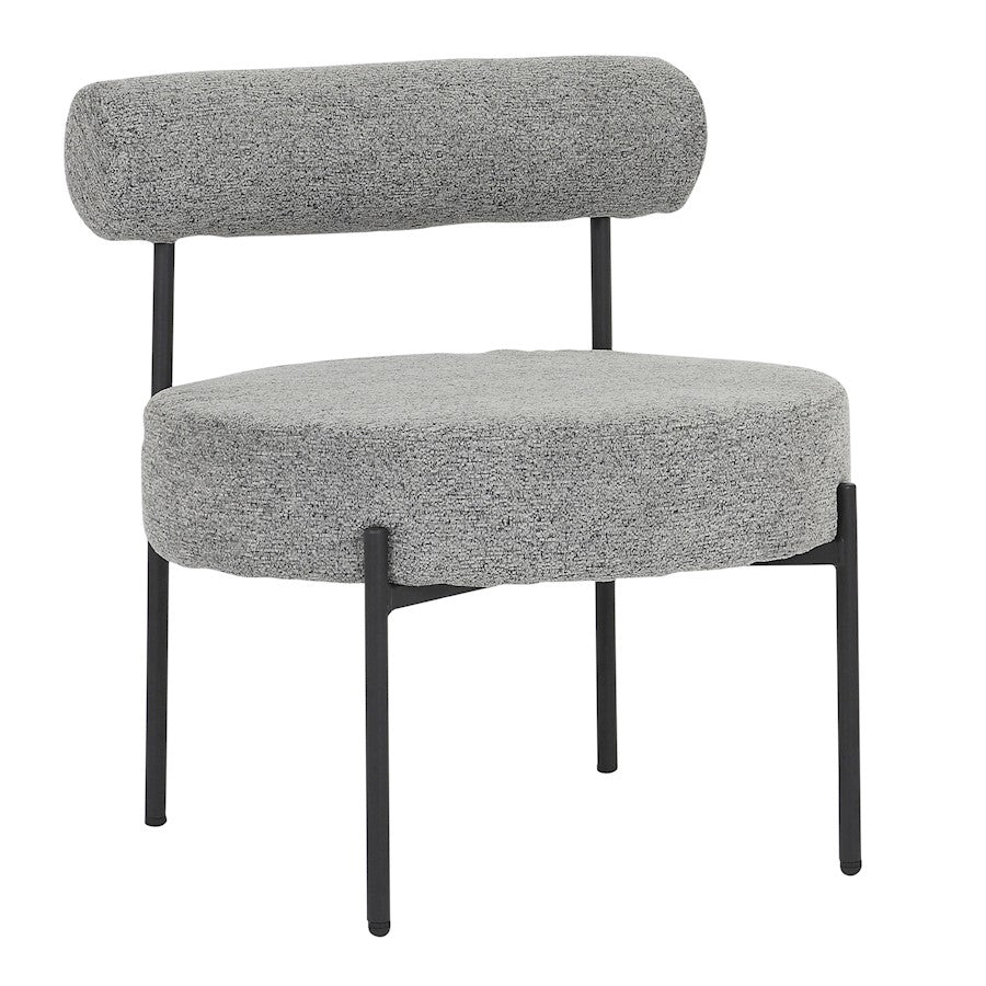 LumiSource Rhonda Accent Chair, Black Steel/Noise Grey Fabric - CHR-RHONDABKNGY