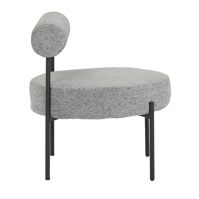 LumiSource Rhonda Accent Chair, Black Steel/Noise Grey Fabric