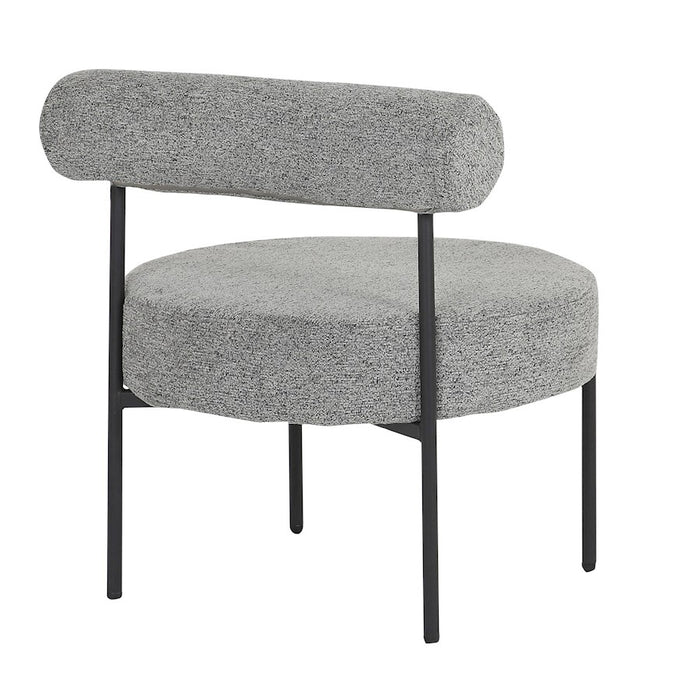 LumiSource Rhonda Accent Chair, Black Steel/Noise Grey Fabric