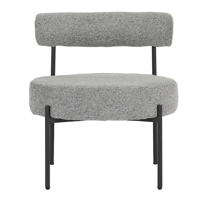 LumiSource Rhonda Accent Chair, Black Steel/Noise Grey Fabric
