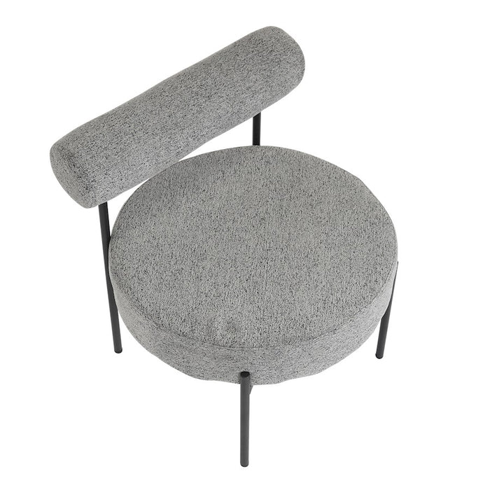LumiSource Rhonda Accent Chair, Black Steel/Noise Grey Fabric