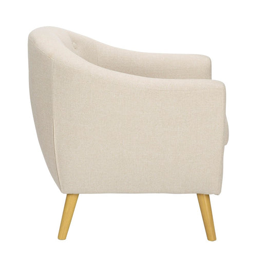 LumiSource Rockwell Chair, Natural Wood/Cream Fabric