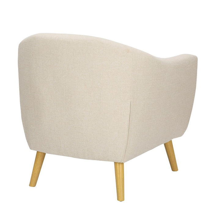 LumiSource Rockwell Chair, Natural Wood/Cream Fabric