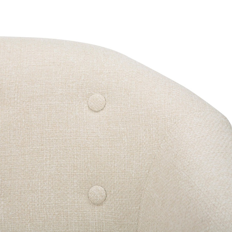 LumiSource Rockwell Chair, Natural Wood/Cream Fabric