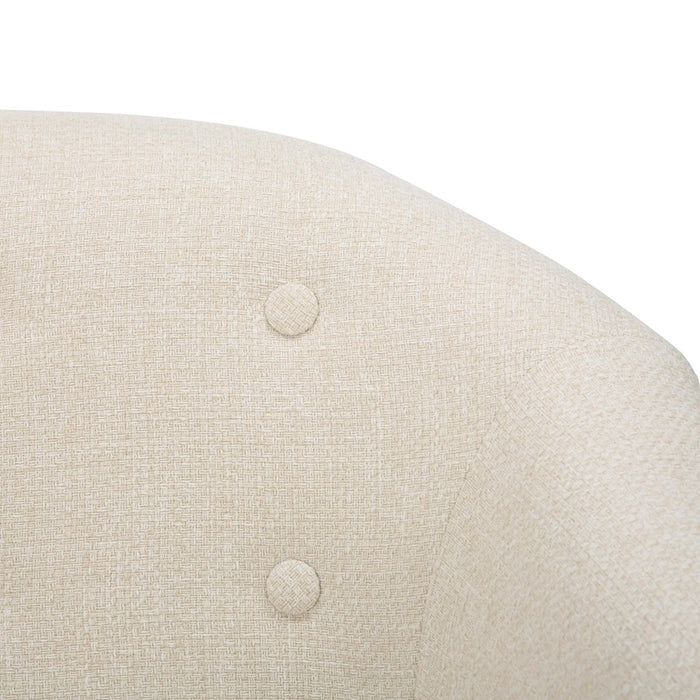 LumiSource Rockwell Chair, Natural Wood/Cream Fabric