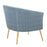 LumiSource Tania Pleated Waves Accent Chair, Gold/Blue