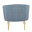 LumiSource Tania Pleated Waves Accent Chair, Gold/Blue