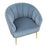 LumiSource Tania Pleated Waves Accent Chair, Gold/Blue