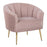 LumiSource Tania Pleated Waves Accent Chair, GD/Blush - CHR-TANIAPLTWVAUVPK