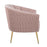LumiSource Tania Pleated Waves Accent Chair, GD/Blush