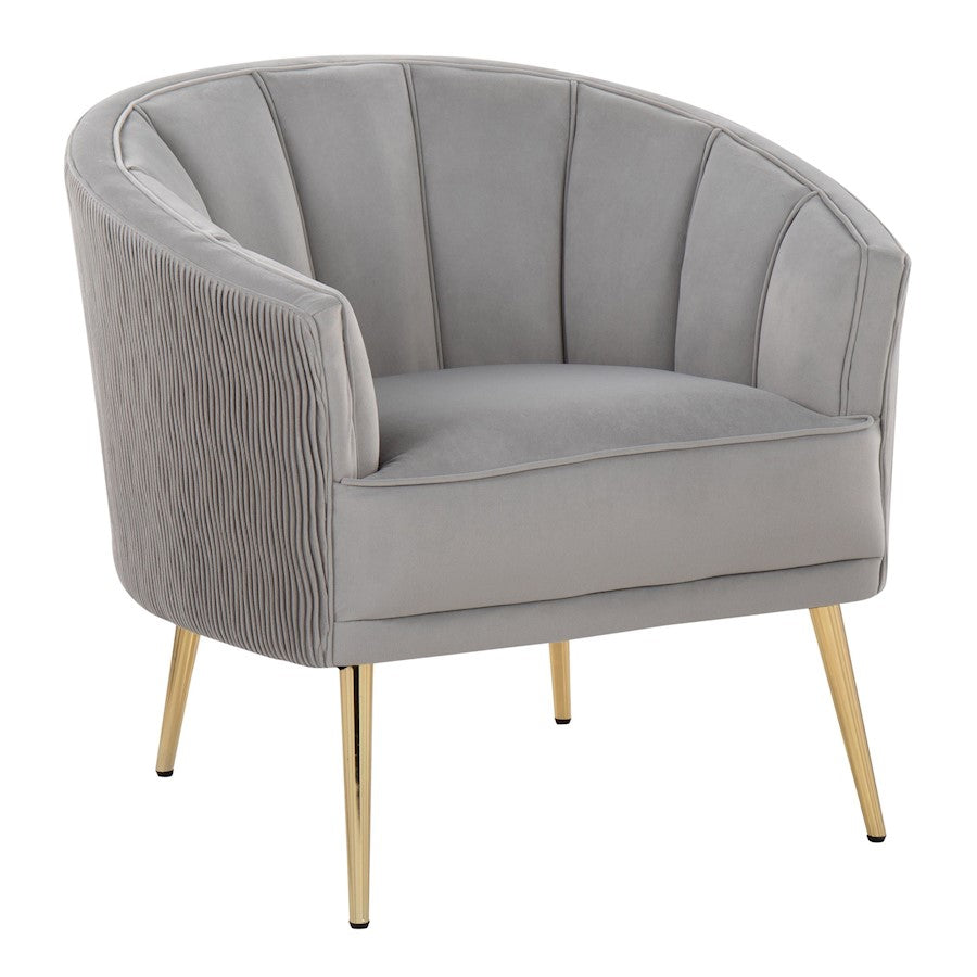 LumiSource Tania Pleated Waves Accent Chair, Gold/Silver - CHR-TANIAPLTWVAUVSV