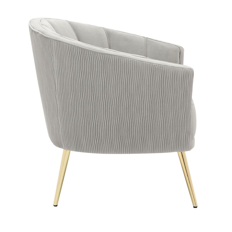 LumiSource Tania Pleated Waves Accent Chair, Gold/Silver