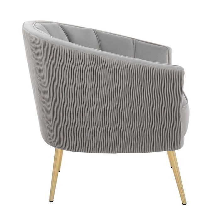 LumiSource Tania Pleated Waves Accent Chair, Gold/Silver