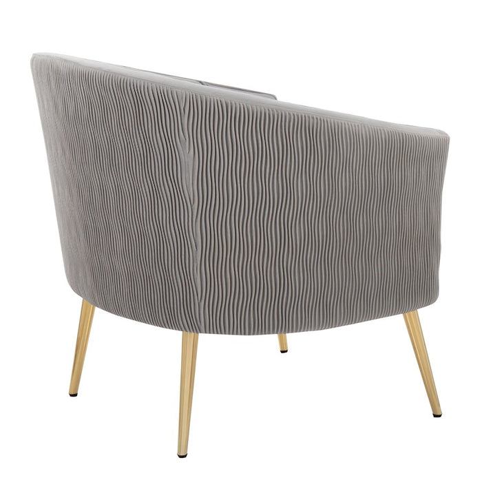 LumiSource Tania Pleated Waves Accent Chair, Gold/Silver