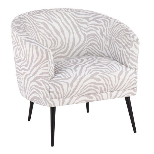 LumiSource Tania Accent Chair, Black Steel/Grey Zebra Fabric - CHR-TANIAZEBBKGY