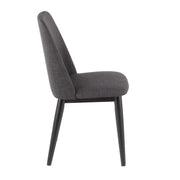 LumiSource Tintori Dining Chair Set of 2 | Charcoal Woven Fabric and Black Wood | Kitchen & Dining Room Seating | Model CHR-TNTCHAR-B2