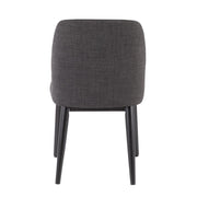 LumiSource Tintori Dining Chair Set of 2 | Charcoal Woven Fabric and Black Wood | Kitchen & Dining Room Seating | Model CHR-TNTCHAR-B2