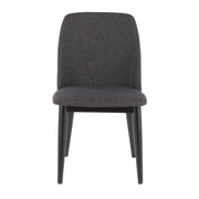 LumiSource Tintori Dining Chair Set of 2 | Charcoal Woven Fabric and Black Wood | Kitchen & Dining Room Seating | Model CHR-TNTCHAR-B2
