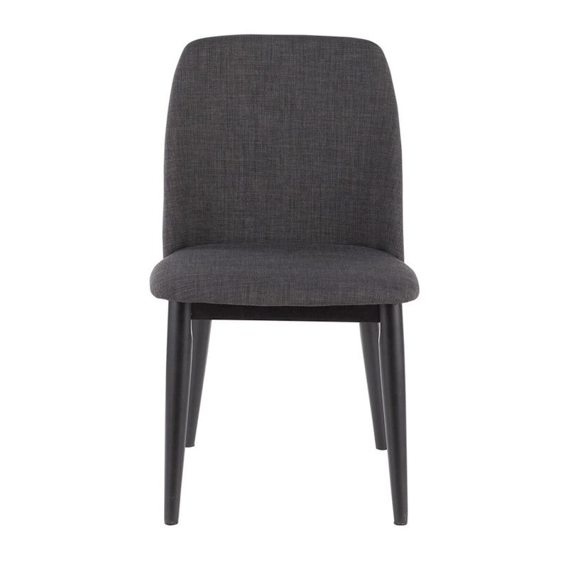 LumiSource Tintori Dining Chair Set of 2 | Charcoal Woven Fabric and Black Wood | Kitchen & Dining Room Seating | Model CHR-TNTCHAR-B2