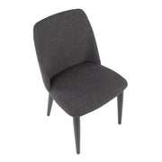 LumiSource Tintori Dining Chair Set of 2 | Charcoal Woven Fabric and Black Wood | Kitchen & Dining Room Seating | Model CHR-TNTCHAR-B2