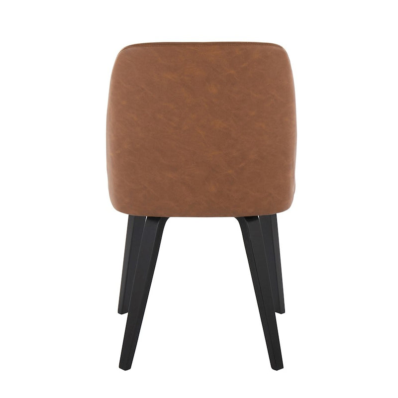 LumiSource Toriano Dining Chair, Set of 2, Black Wood/Camel PU