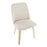 LumiSource Toriano Dining Chair, Set of 2, Natural Wood/Cream